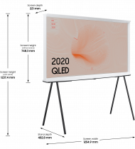 2020 55" The Serif QLED 4K HDR Smart TV in Cloud White 55 (l-perspective White)