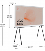 2020 43" The Serif QLED 4K HDR Smart TV in Cloud White 43 (l-perspective White)