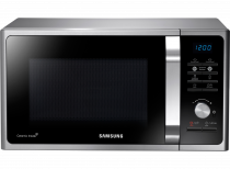 MWF300G Solo MWO with Healthy Cooking, 23 L Silver (Front view of a silver Samsung Solo Microwave oven (23L model) with Healthy Cooking)