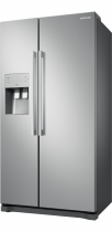 RS3000 American Style Fridge Freezer with Plumbed Water & Ice Silver 501 L (r-perspective silver)