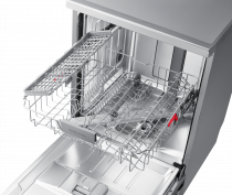 Series 7 Freestanding Full Size Dishwasher, 13 Place Settings 13 Place Setting (upper-rack-detail silver)