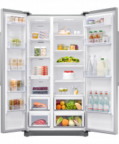 RS3000 American Style Fridge Freezer with All Around Cooling 535 L Silver (front-open-food silver)