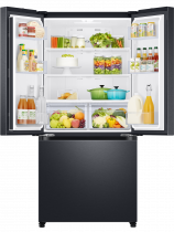 RF5000 Slim French Door Fridge Freezer with TwinCooling Plus Black 496 L (front-open-with-food Black)