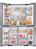 RF9000 Family Hub French Style Fridge Freezer with Beverage Centre™ Silver 637 (front-open-with-food Silver)