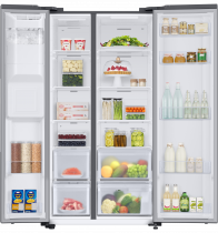 RS8000 7 Series American Style Fridge Freezer with SpaceMax™ Technology Silver 609 L (front-open-with-food Silver)