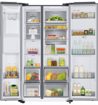 RS8000 Family Hub American Style Fridge Freezer Silver 633 L (front-open-with-food2 Silver)