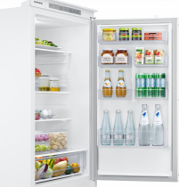 Integrated Fridge Freezer with No Frost, Slide Hinge White 267 L (detail4-half-door-bin White)