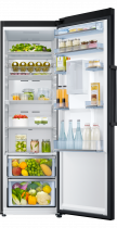 Tall Fridge with All Around Cooling and Non Plumbed Water Dispenser 375 L Black (front-door-open-food black)