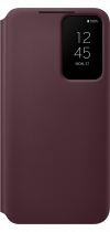 Galaxy S22 Smart Clear View Cover Burgundy (front Burgundy)