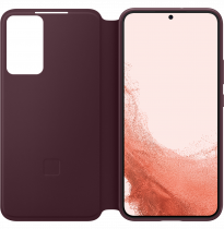 Galaxy S22+ Smart Clear View Cover Burgundy (front-open Burgundy)