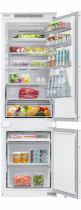 Integrated Fridge Freezer with Convertible Zone, Slide Hinge White 264 (front-open-with-food White)