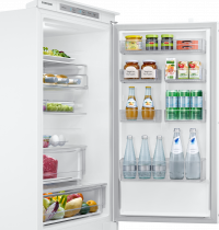 Integrated Fridge Freezer with Convertible Zone, Slide Hinge White 264 (detail10-half-door-bin White)
