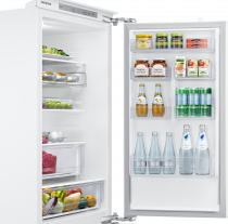 Integrated Fridge Freezer with Wine Shelf, Fixed Hinge White 267 L (detail5-half-door-bin White)
