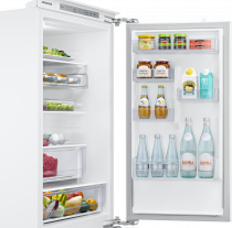Integrated Fridge Freezer with Wine Shelf, Fixed Hinge White 267 L (detail6-half-door-bin White)