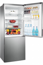 Barosa 70cm wide Classic Fridge Freezer with Non Plumbed Water Dispenser Silver 432 L (left-angle-open Silver)