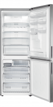 Barosa 70cm wide Classic Fridge Freezer with Non Plumbed Water Dispenser Silver 432 L (front-angle-open Silver)
