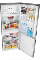 Barosa 70cm wide Classic Fridge Freezer with Non Plumbed Water Dispenser Silver 432 L (dynamic-angle-open Silver)