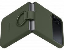 Silicone Cover with Ring for Galaxy Z Flip4 Khaki (dynamic Khaki)