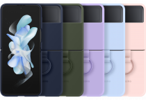 Silicone Cover with Ring for Galaxy Z Flip4 Khaki (ser-cut Khaki)