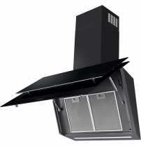 Wall Mount Cooker Hood with Hob Auto Connectivity, 90cm 90 cm Black (detail1 black)