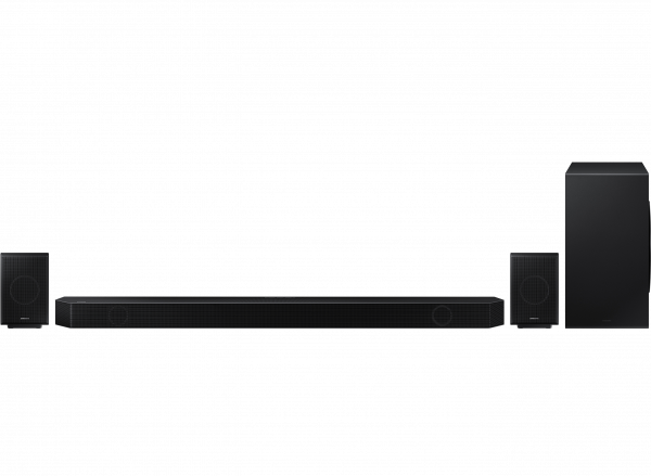 Q990B Samsung Q-Symphony 11.1.4ch Cinematic Dolby Atmos Wi-Fi Soundbar with Subwoofer Rear Speakers and Alexa Built-in Black (front Black)