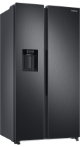 RS8000 8 Series American Style Fridge Freezer with SpaceMax™ Technology and Wine Shelf, Non Plumbed 609 L Black (l-perspective Black)
