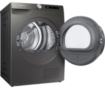Series 5+ DV90T5240AN/S1 with OptimalDry™, Heat Pump Tumble Dryer, 9kg 9 kg (l-perspective-open Platinum Silver)