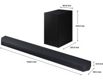 Q600C Q-Series Cinematic Soundbar with Subwoofer Black (Q600C_Dimension)