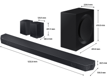 Q990C Q-Series Cinematic Soundbar with Subwoofer and Rear Speakers Black (dimensions)