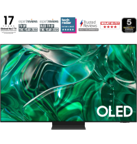 2023 77" S95C OLED 4K HDR Smart TV 77 (A Samsung S95C 55 Inch OLED TV QE55S95CATXXU with Dolby Atmos and Quantum Dot Technology on a white background. )