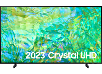 2023 85” CU8070 Crystal UHD 4K HDR Smart TV 85 (front Black)