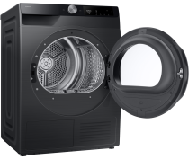 Samsung Series 7 DV90T6240LB/S1 with OptimalDry™, Heat Pump Tumble Dryer, 9kg Black (l-perspective-open Black)