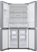 Samsung RF48A401EM9/EU French Style Fridge Freezer with Twin Cooling Plus - Gentle Silver Matt Gray 488 L (front-open1 Gray)