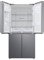 Samsung RF48A401EM9/EU French Style Fridge Freezer with Twin Cooling Plus - Gentle Silver Matt Gray 488 L (front-open2 Gray)