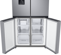 Samsung RF48A401EM9/EU French Style Fridge Freezer with Twin Cooling Plus - Gentle Silver Matt Gray 488 L (front-open3 Gray)