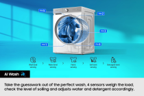 9KG/5KG Series 5 Laundry Front-Load Slim Washer Dryer with AI Energy Black 9 kg (WD90DG5G34BBEU )