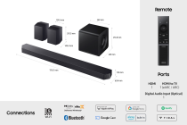 Q930F Q-Series 9.1.4ch Soundbar with Subwoofer & Rear Speakers (2025) Black (HW-Q930F/XU )