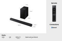 B650F B-Series 3.1ch Soundbar with Subwoofer (2025) Black (HW-B650F/XU )