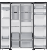 634L Bespoke AI Series 7 Side-by-Side Fridge Freezer with SpaceMax™, Black 634 L Black Doi (front-open-without-food Black Doi)