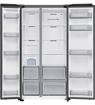 659L Bespoke AI Series 6 Side-by-Side Fridge Freezer with SpaceMax™, Black Black Doi (front-open-without-food Black Doi)