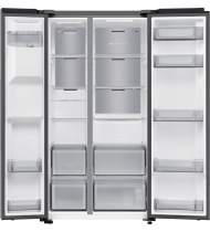 640L Bespoke AI Series 6 Side-by-Side Fridge Freezer with SpaceMax™, Silver Silver 640 L (front-open-without-food Silver)