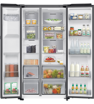 621L Bespoke AI Series 9 Side-by-Side Fridge Freezer with AI Home, Black Black Doi 621 L (front-open-with-food Black Doi)