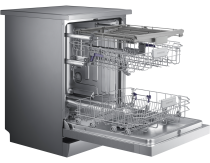 Series 6 DW60M6050FS/EU Freestanding Full Size Dishwasher, 14 Place Settings 14 Place Setting Silver (l-perspective-open silver)