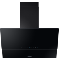 Wall Mount Cooker Hood with Hob Auto Connectivity, 90cm 90 cm Black (front-with-duct black)