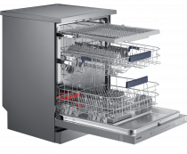 Freestanding Full Size Dishwasher with WaterWall™ Technology and Zone Booster ™ (l-perspective-open silver)