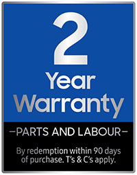 2-year warranty available on this appliance