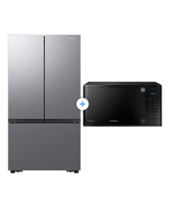 COMBO (Refrigerador French Door con SpaceMax 31 cúbicos + Microondas 0.8 Pies con Quick Defrost, 23L)