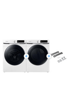 COMBO (Lavadora Carga Frontal 22 KG + Secadora Eléctrica de Carga Frontal 22 KG + Kit de Apilamiento WF22C6400AW/AP+DVE22C6370W/AP+ SKK-8K)