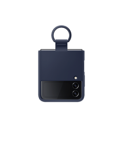 Case Galaxy Z Flip4 Silicone Cover con Anillo Azul Oscuro